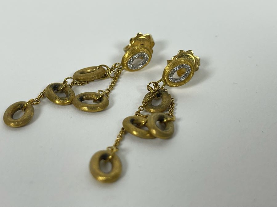 18K Gold Diamond 'Nanis' Designer Earrings 5.1g Estimate $600-$900 [Photo 8]