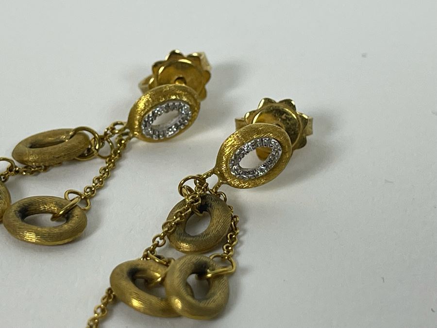 18K Gold Diamond 'Nanis' Designer Earrings 5.1g Estimate $600-$900 [Photo 10]