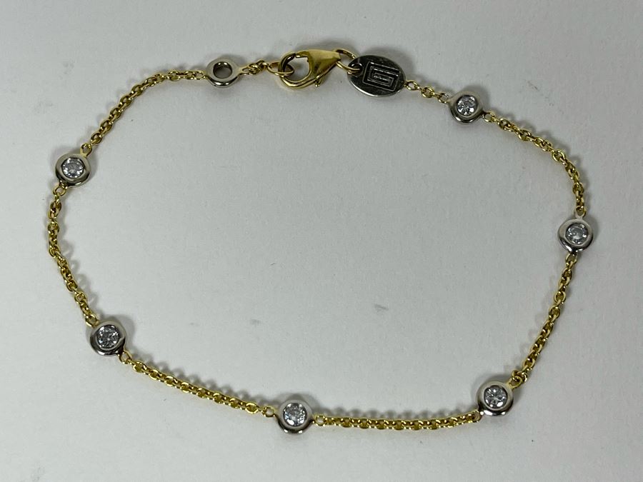 14K Gold Diamond 7' Bracelet 2.3g [Photo 4]