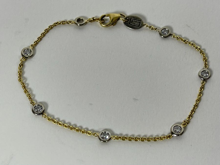 14K Gold Diamond 7' Bracelet 2.3g [Photo 2]