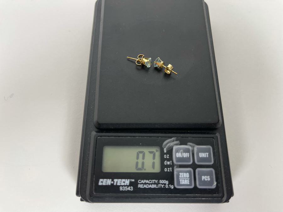 14K Gold Topaz Earrings 0.7g [Photo 5]