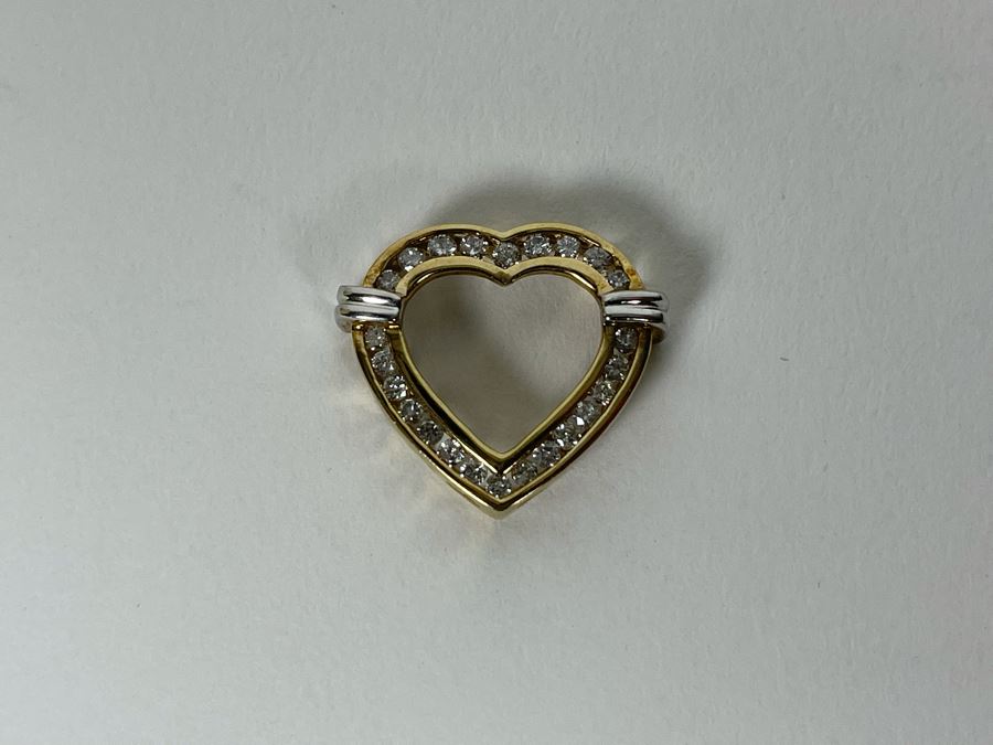 10K Gold Diamond Heart Pendant 2.9g Estimate $500-$750 [Photo 6]