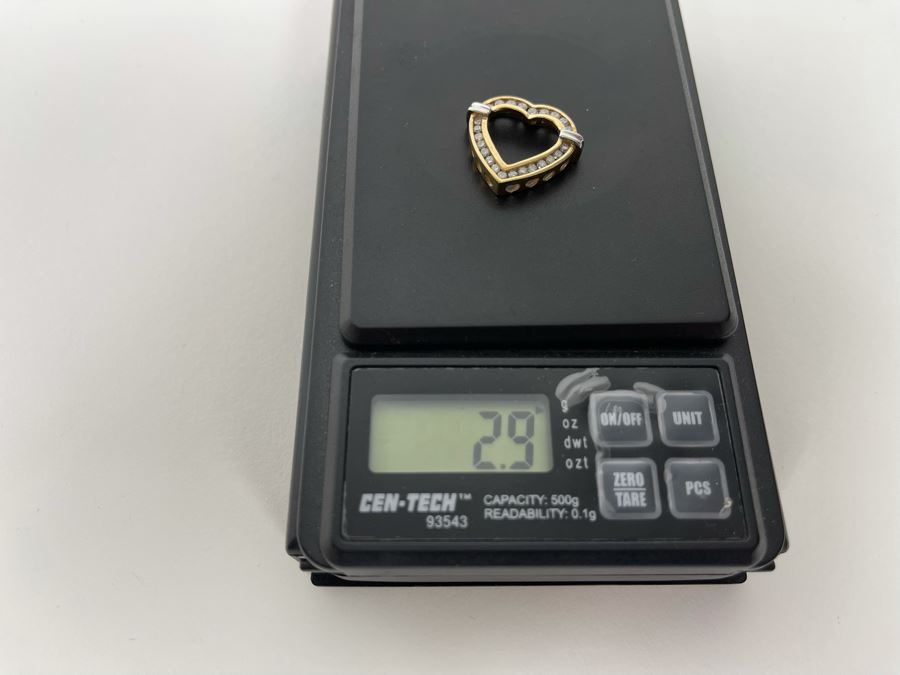 10K Gold Diamond Heart Pendant 2.9g Estimate $500-$750 [Photo 7]