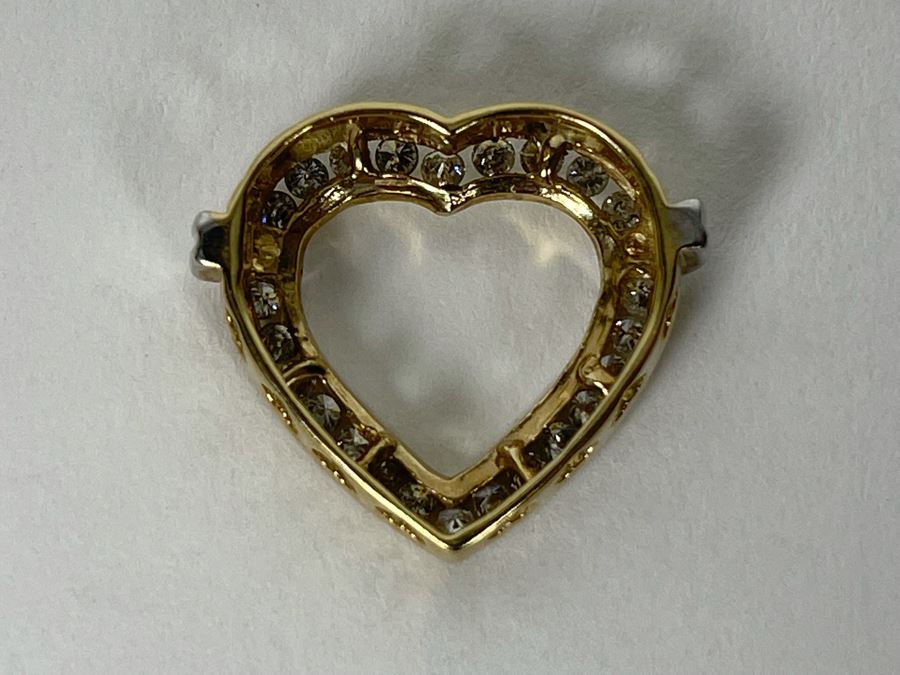 10K Gold Diamond Heart Pendant 2.9g Estimate $500-$750 [Photo 5]
