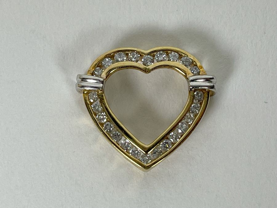 10K Gold Diamond Heart Pendant 2.9g Estimate $500-$750 [Photo 1]