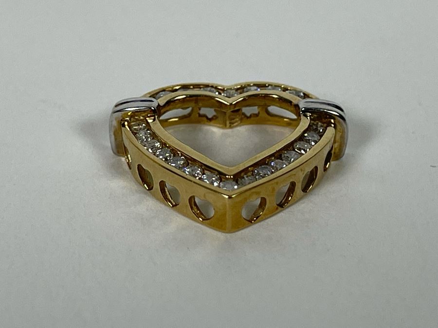 10K Gold Diamond Heart Pendant 2.9g Estimate $500-$750 [Photo 4]