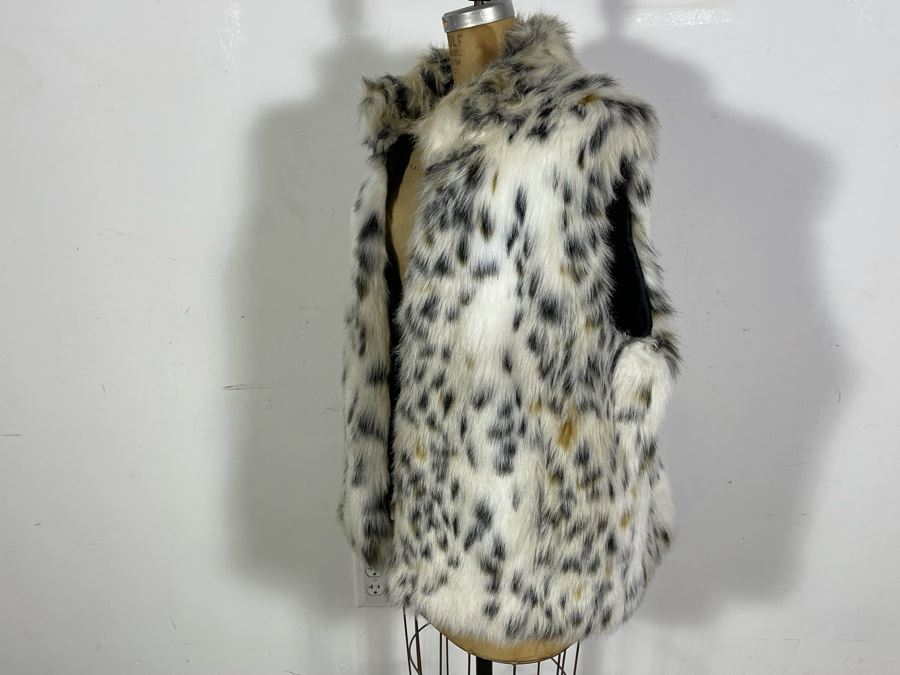 Faux Fur Vest Jacket By Michael Kors Size XL [Photo 6]