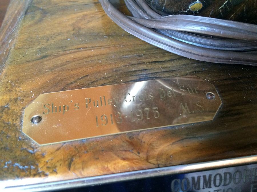 Vintage Ship Pulley Lamp 1913 - Redondo Beach Yacht Club [Photo 7]