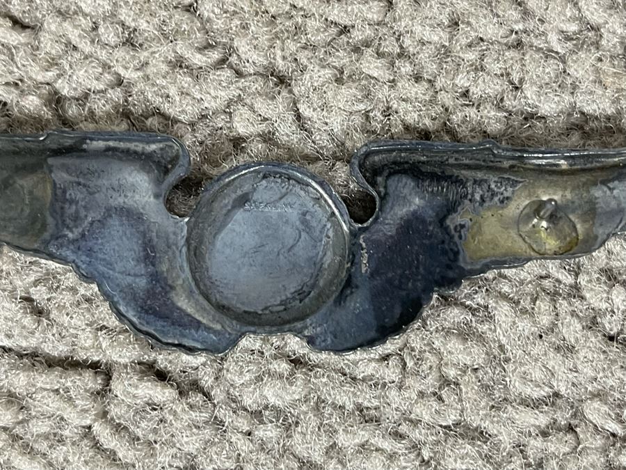 Vintage WWII United States Army Air Forces Military Jacket With Patches, Ribbons And Medals Including Sterling Silver US Army Air Force Aircrew Wings Pin Size 36S [Photo 16]