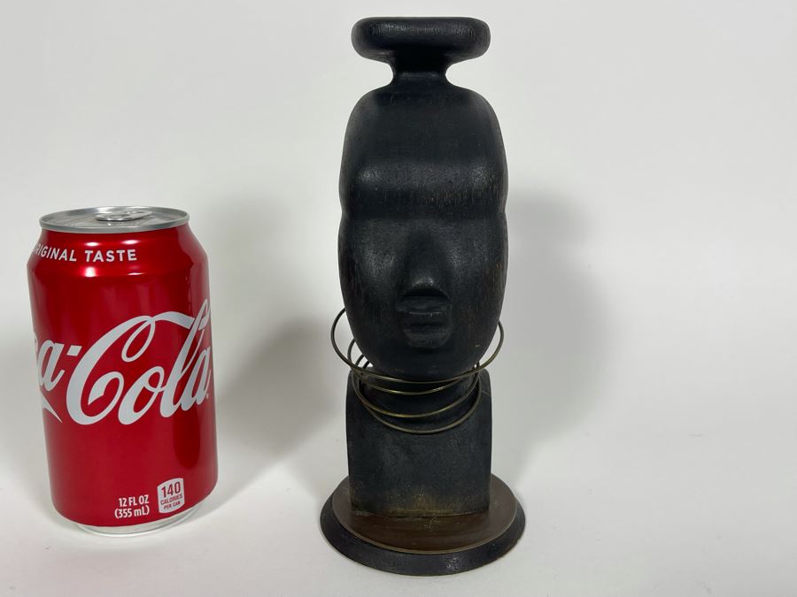 Art Deco Austrian Abachi Wood African Bust Head Sculpture In Manner Of Karl Hagenauer 3.25W X 3.5D X 8H [Photo 4]
