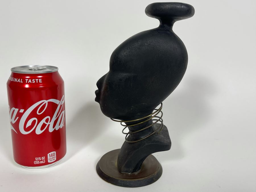 Art Deco Austrian Abachi Wood African Bust Head Sculpture In Manner Of Karl Hagenauer 3.25W X 3.5D X 8H [Photo 8]