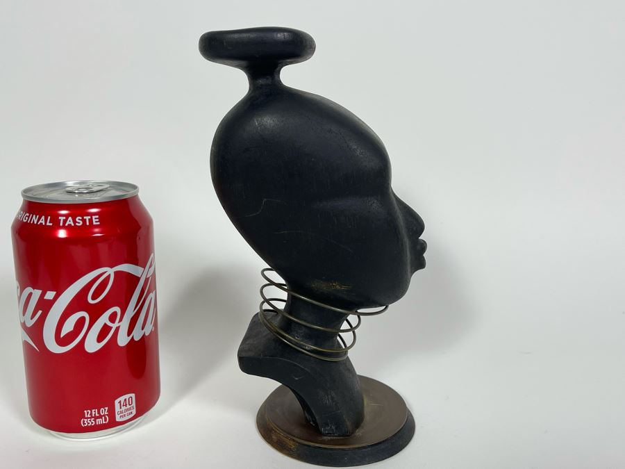 Art Deco Austrian Abachi Wood African Bust Head Sculpture In Manner Of Karl Hagenauer 3.25W X 3.5D X 8H [Photo 6]