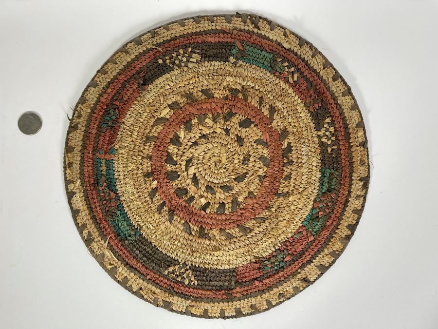 Vintage African Woven Plate Bowl 13R X 1.5H [Photo 5]