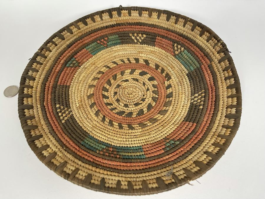 Vintage African Woven Plate Bowl 13R X 1.5H [Photo 3]