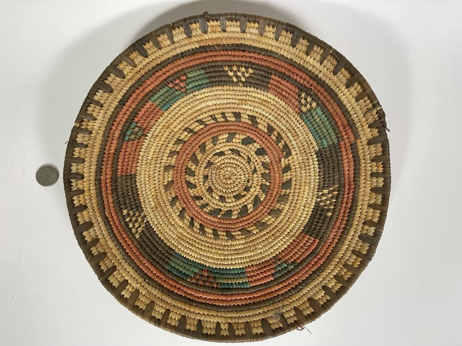 Vintage African Woven Plate Bowl 13R X 1.5H [Photo 2]
