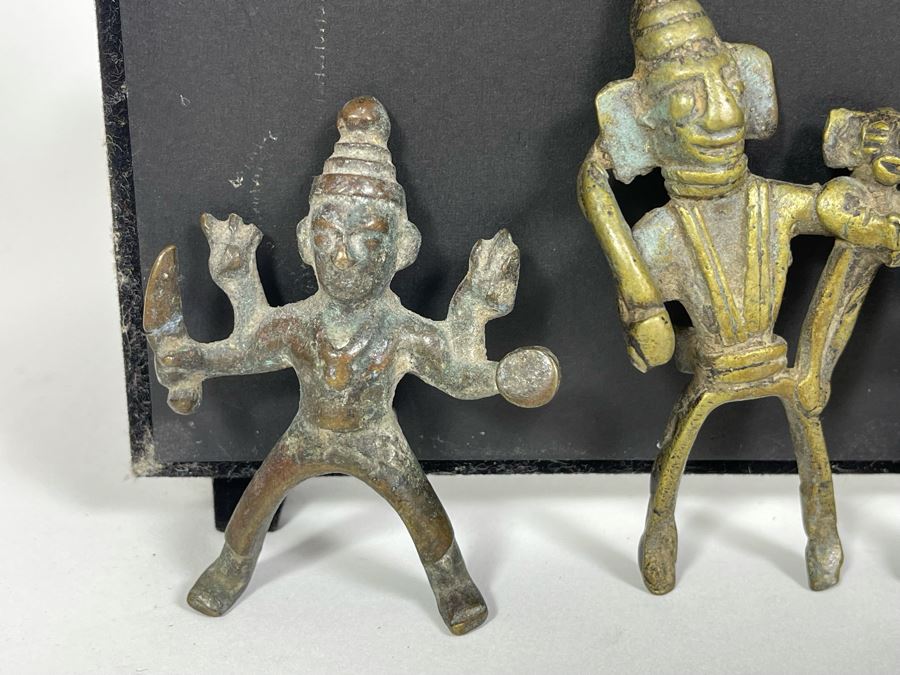 Collection Of Six Old Handmade Bronze Alloy Figurines Sculptures Apx 3-4H [Photo 10]