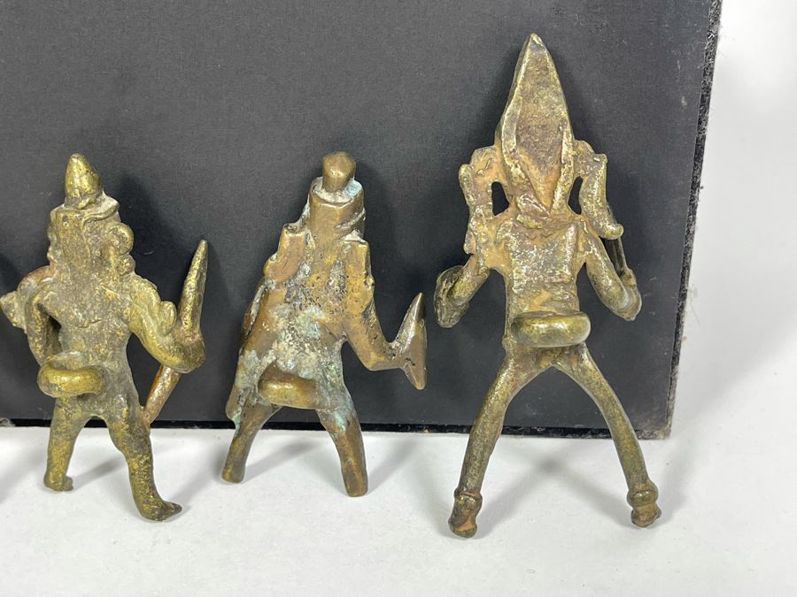 Collection Of Six Old Handmade Bronze Alloy Figurines Sculptures Apx 3-4H [Photo 12]