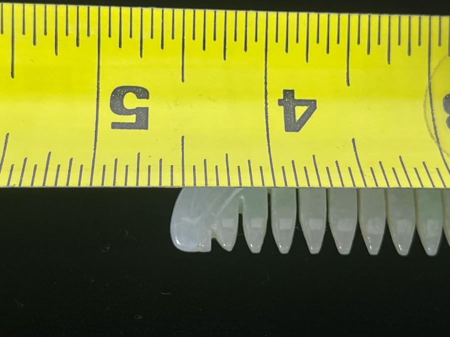 Vintage Carved Jade Jadeite Dragon Comb 4.5W X 1.5H [Photo 14]