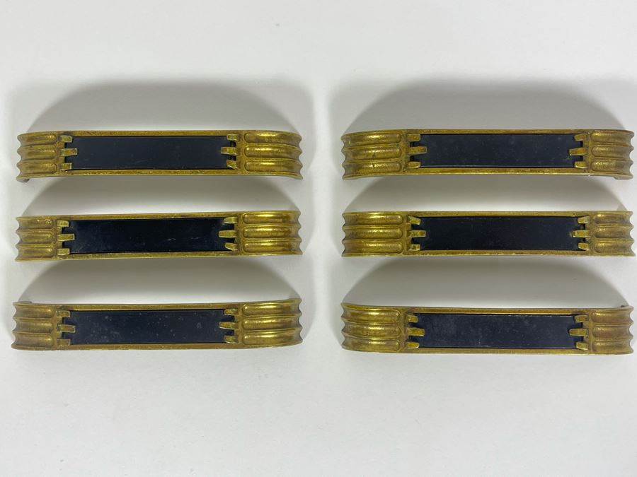 Set Of Six Art Deco Hardware Pulls With Screws 4.5W [Photo 1]