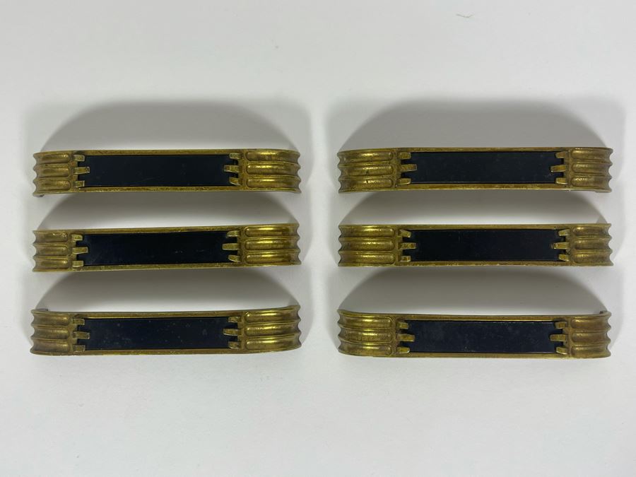 Set Of Six Art Deco Hardware Pulls With Screws 4.5W [Photo 2]