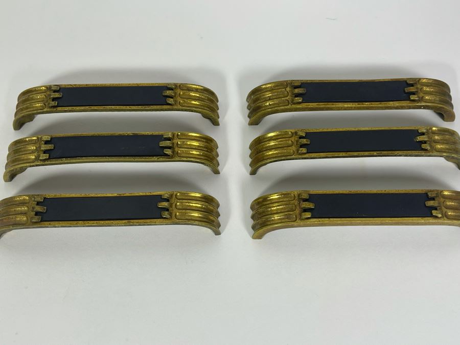 Set Of Six Art Deco Hardware Pulls With Screws 4.5W [Photo 5]