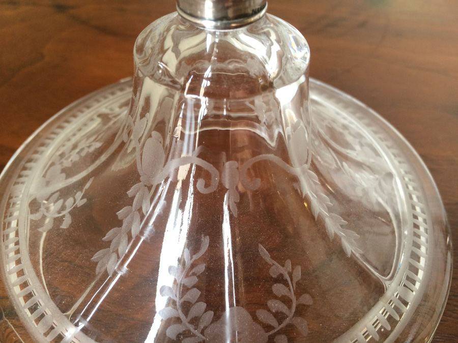 Hawkes Etched Glass Jar/Urn Sterling Finial and Foot [Photo 14]