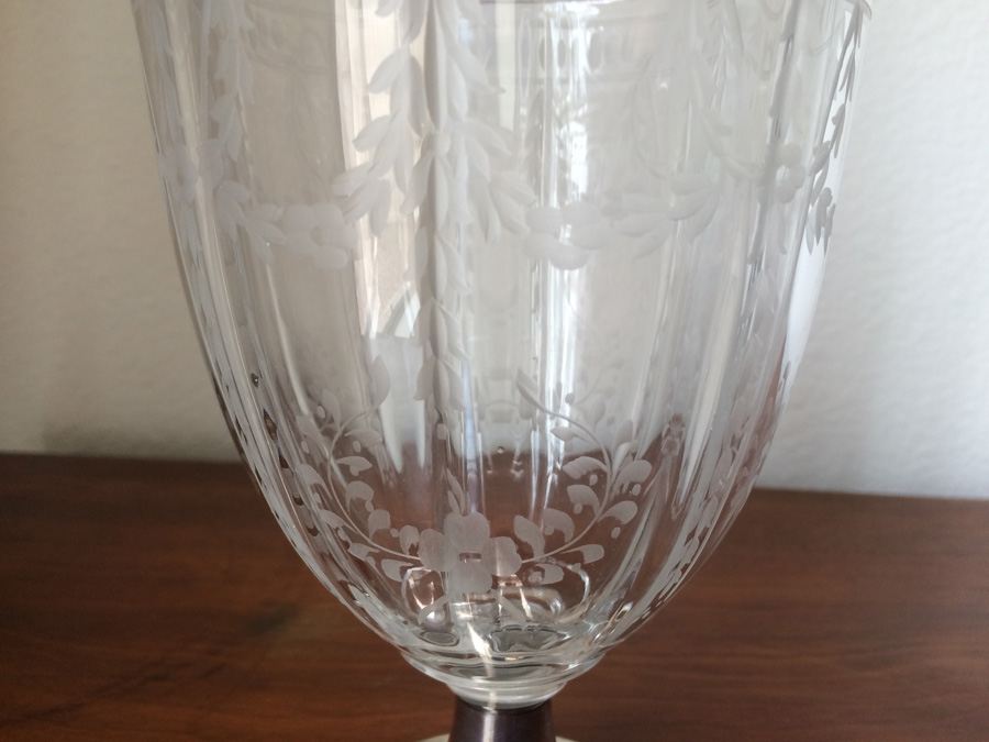 Hawkes Etched Glass Jar/Urn Sterling Finial and Foot [Photo 5]