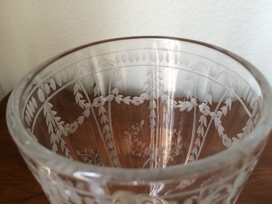 Hawkes Etched Glass Jar/Urn Sterling Finial and Foot [Photo 11]