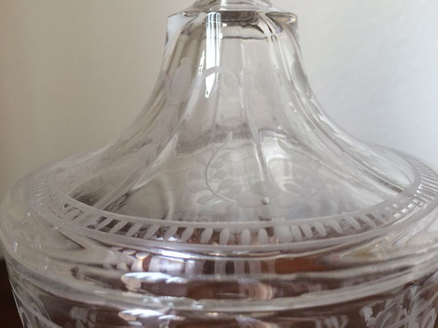 Hawkes Etched Glass Jar/Urn Sterling Finial and Foot [Photo 8]