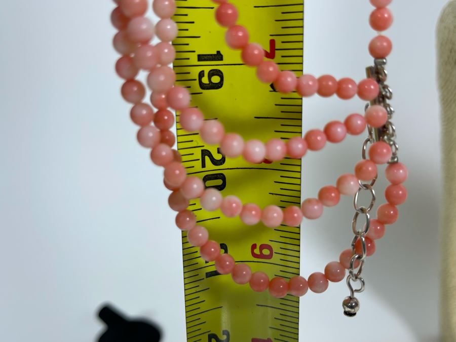 Angel Skin Coral Bead Multi-Strand 20' Necklace [Photo 5]