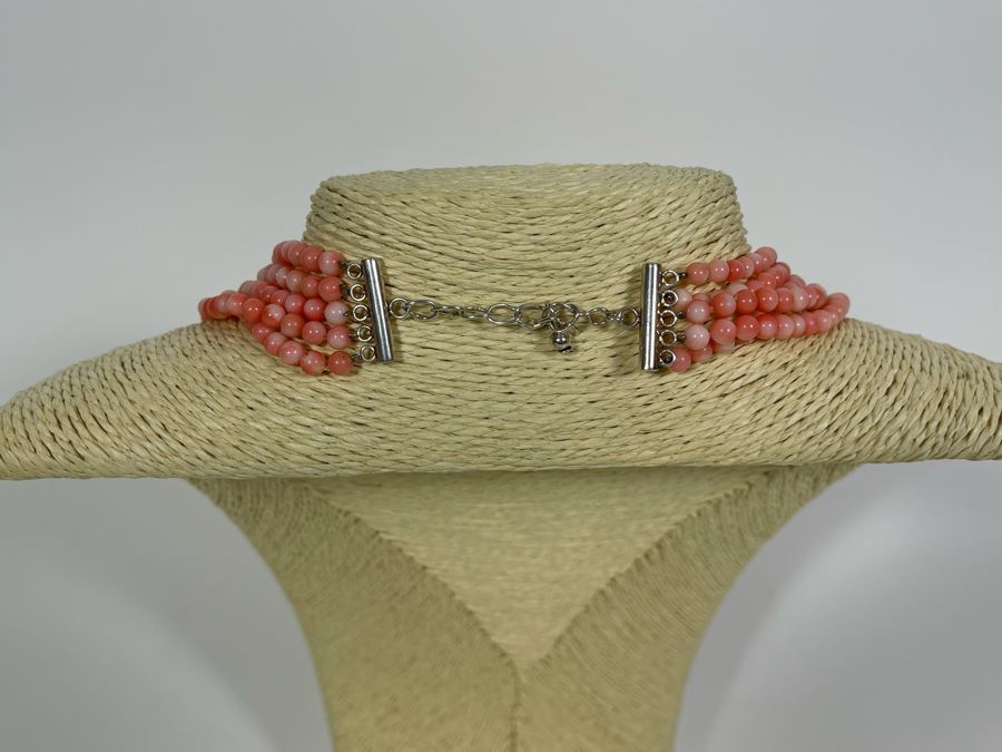 Angel Skin Coral Bead Multi-Strand 20' Necklace [Photo 4]