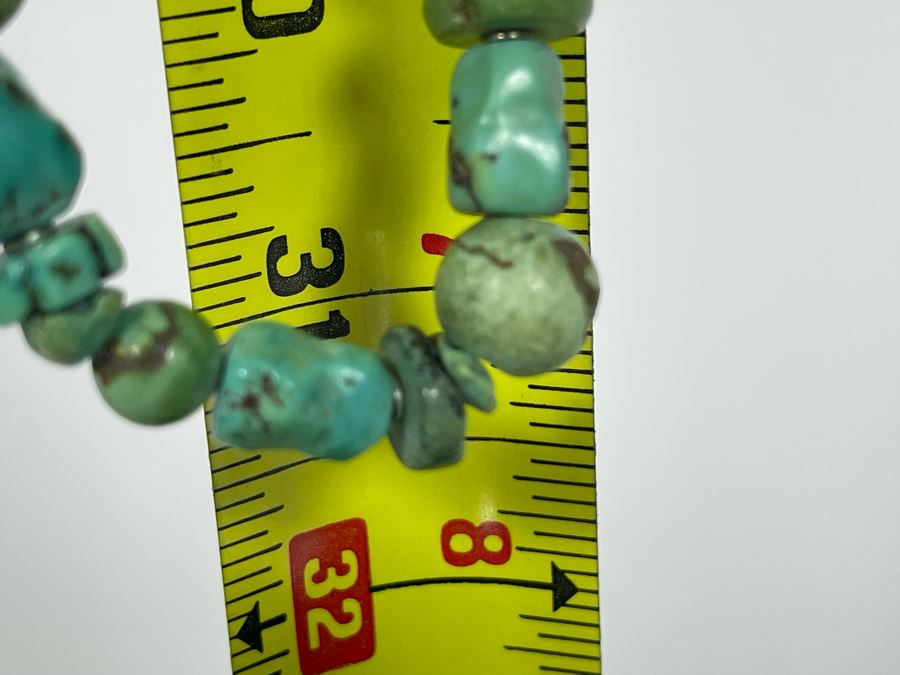 62' Very Long Turquoise Stone Necklace [Photo 11]