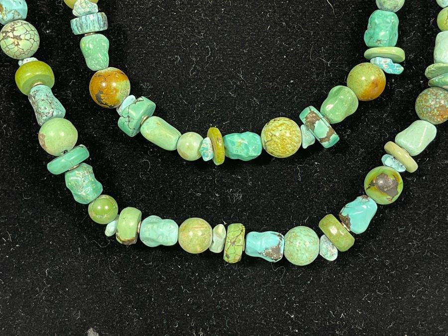 62' Very Long Turquoise Stone Necklace [Photo 7]