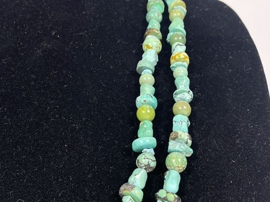 62' Very Long Turquoise Stone Necklace [Photo 8]