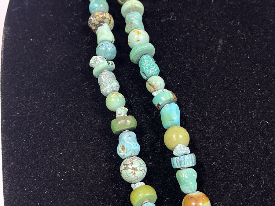 62' Very Long Turquoise Stone Necklace [Photo 9]