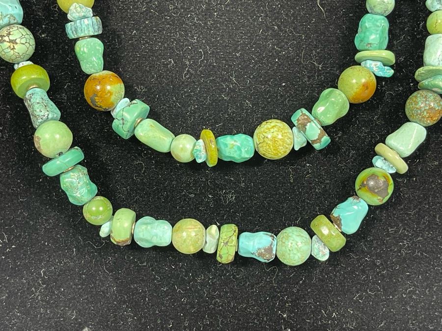 62' Very Long Turquoise Stone Necklace [Photo 6]