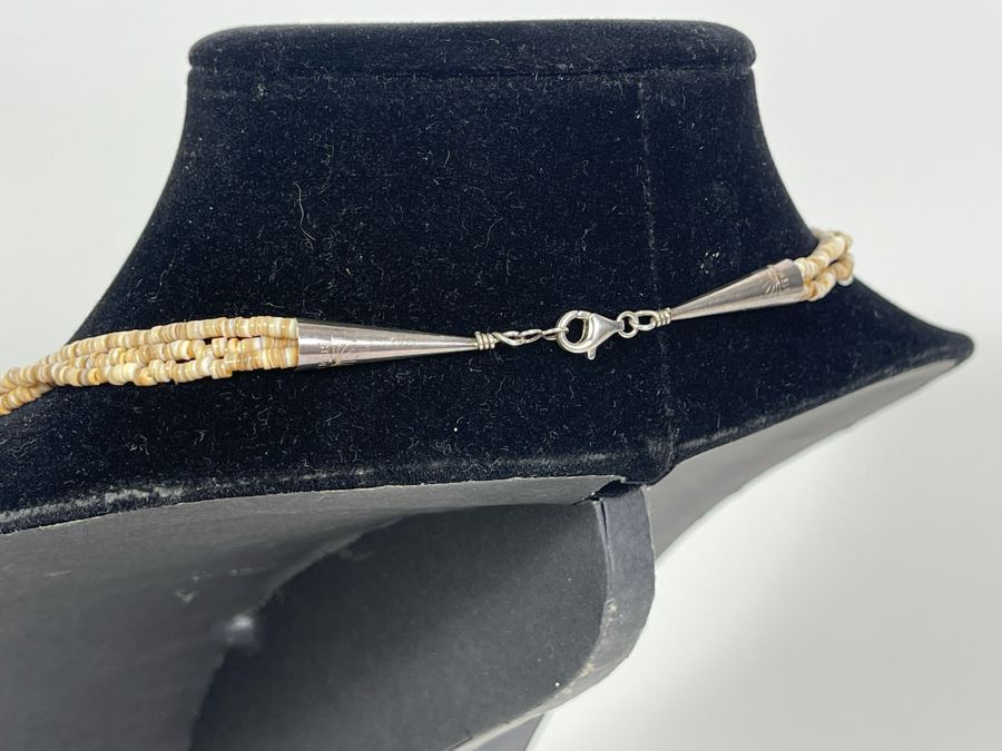 Vintage 30' Turquoise And Shell Heishi Multi-Strand Necklace [Photo 6]