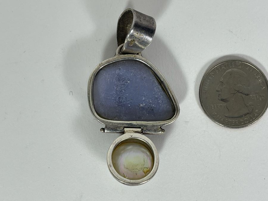 Sterling Silver Multi-Stone Pearl Pendant 17.1g [Photo 5]