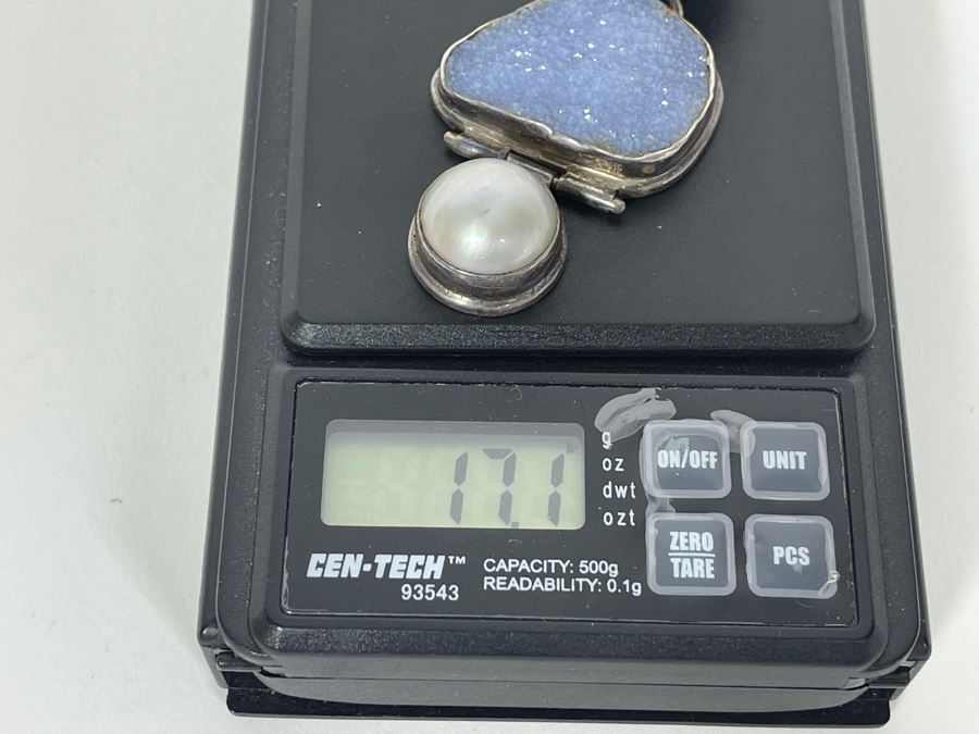 Sterling Silver Multi-Stone Pearl Pendant 17.1g [Photo 6]