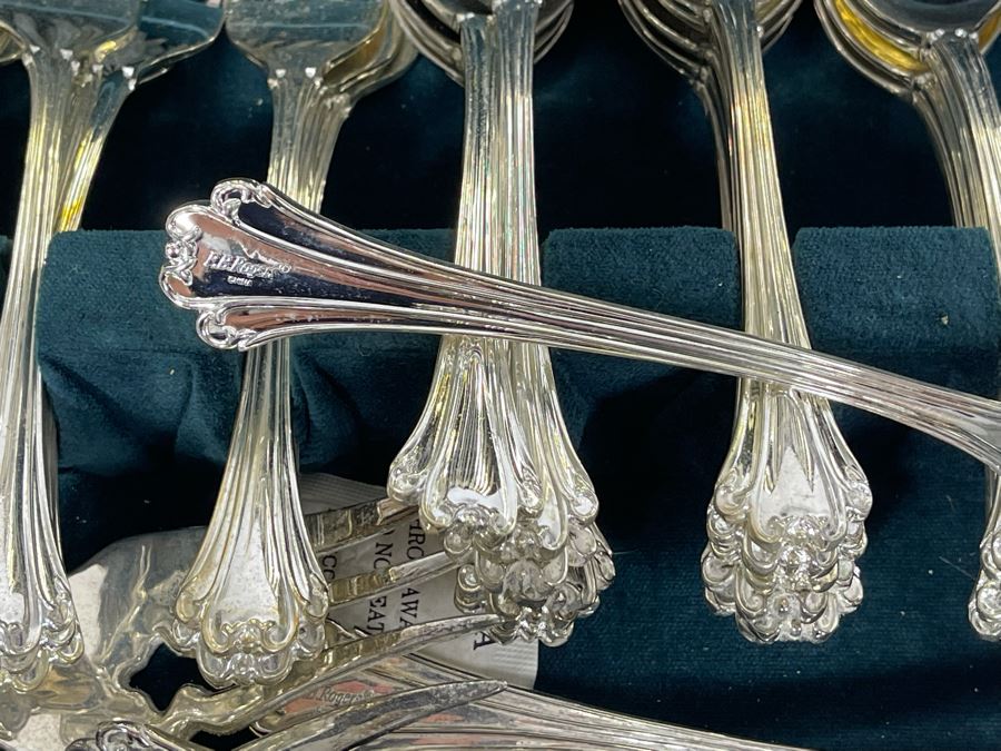 Large Service For Apx 16 Silverplate Flatware By F.B. Rogers With Silverware Chest 19W X 11D X 3.25H [Photo 6]