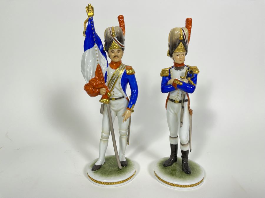 Pair Of Kaiser Germany Hand-Painted French Soldiers 9H [Photo 2]