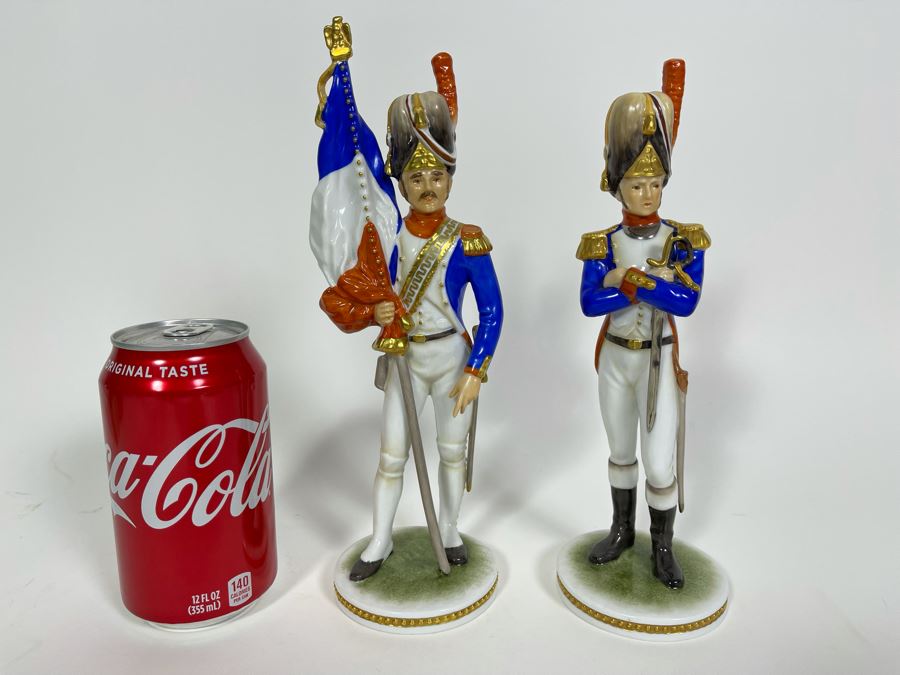 Pair Of Kaiser Germany Hand-Painted French Soldiers 9H [Photo 3]