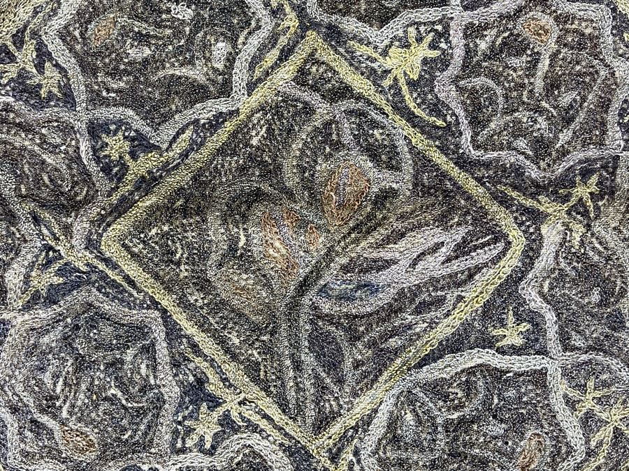 Antique Handmade Side Table Cover Textile 19' X 18' [Photo 7]