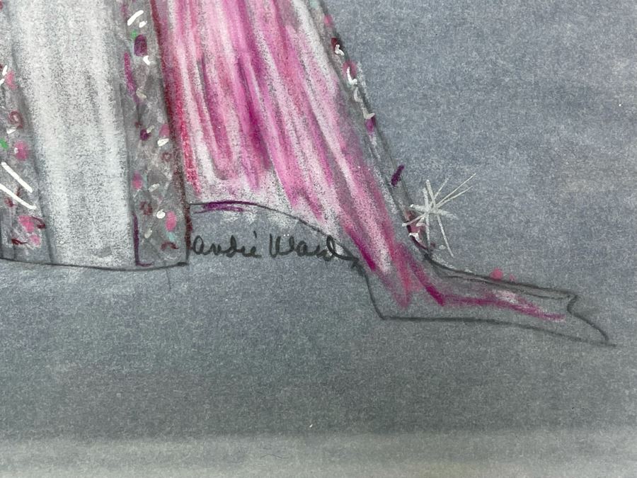 Original Theater Costume Design Sketch From Theatre Memphis' Production Of Follies Titled 'A Lovers Eyes Are Jewels' Signed Andie Ward Framed 18.5 X 21 [Photo 9]