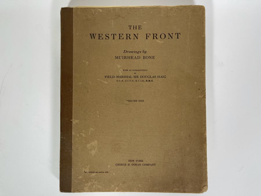 Antique 1917 Book The Western Front Drawings By Muirhead Bone Volume One Parts I-V [Photo 2]