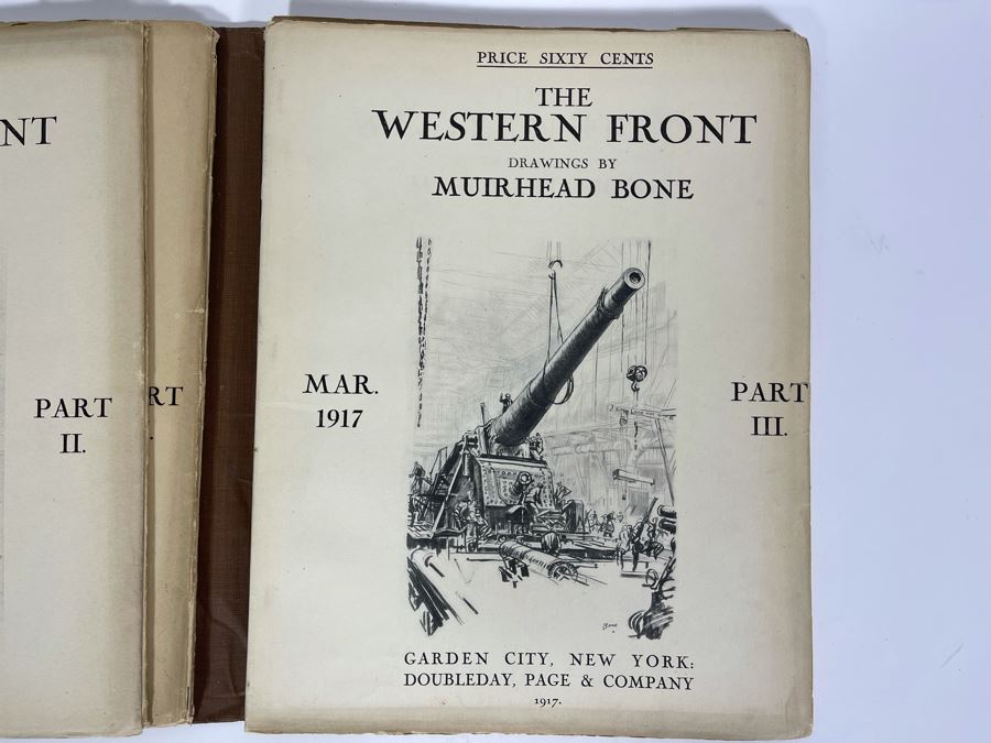 Antique 1917 Book The Western Front Drawings By Muirhead Bone Volume One Parts I-V [Photo 8]