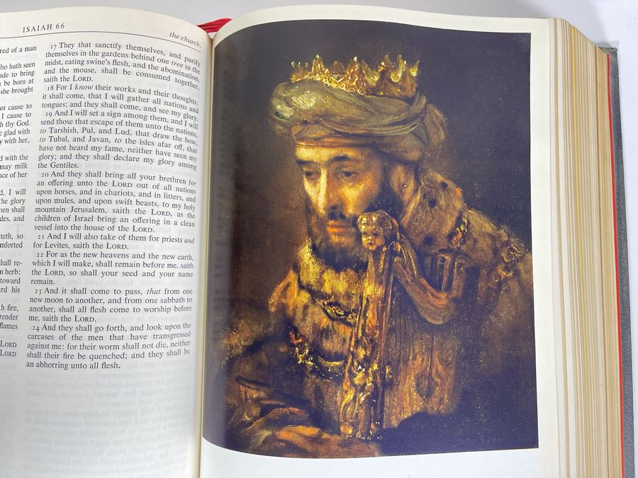 Large Format 'Rembrandt Edition' King James Version Bible Featuring Illustrations By Rembrandt - See Photos For Sampling 9W X 11.5H X 3D [Photo 4]