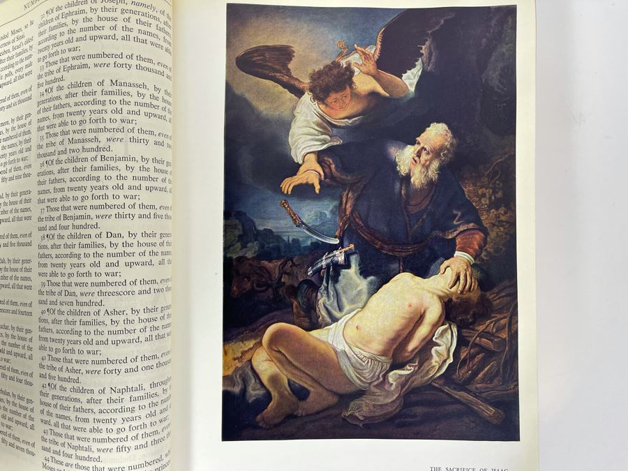 Large Format 'Rembrandt Edition' King James Version Bible Featuring Illustrations By Rembrandt - See Photos For Sampling 9W X 11.5H X 3D [Photo 3]
