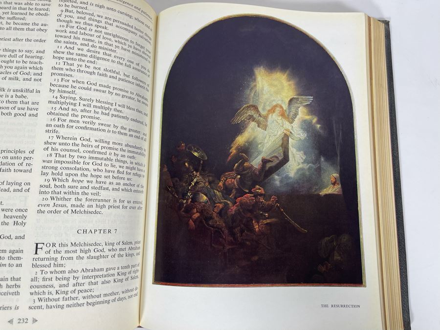 Large Format 'Rembrandt Edition' King James Version Bible Featuring Illustrations By Rembrandt - See Photos For Sampling 9W X 11.5H X 3D [Photo 19]