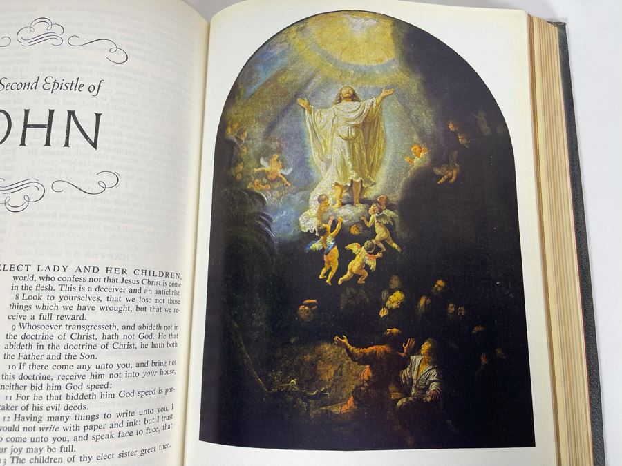 Large Format 'Rembrandt Edition' King James Version Bible Featuring Illustrations By Rembrandt - See Photos For Sampling 9W X 11.5H X 3D [Photo 5]